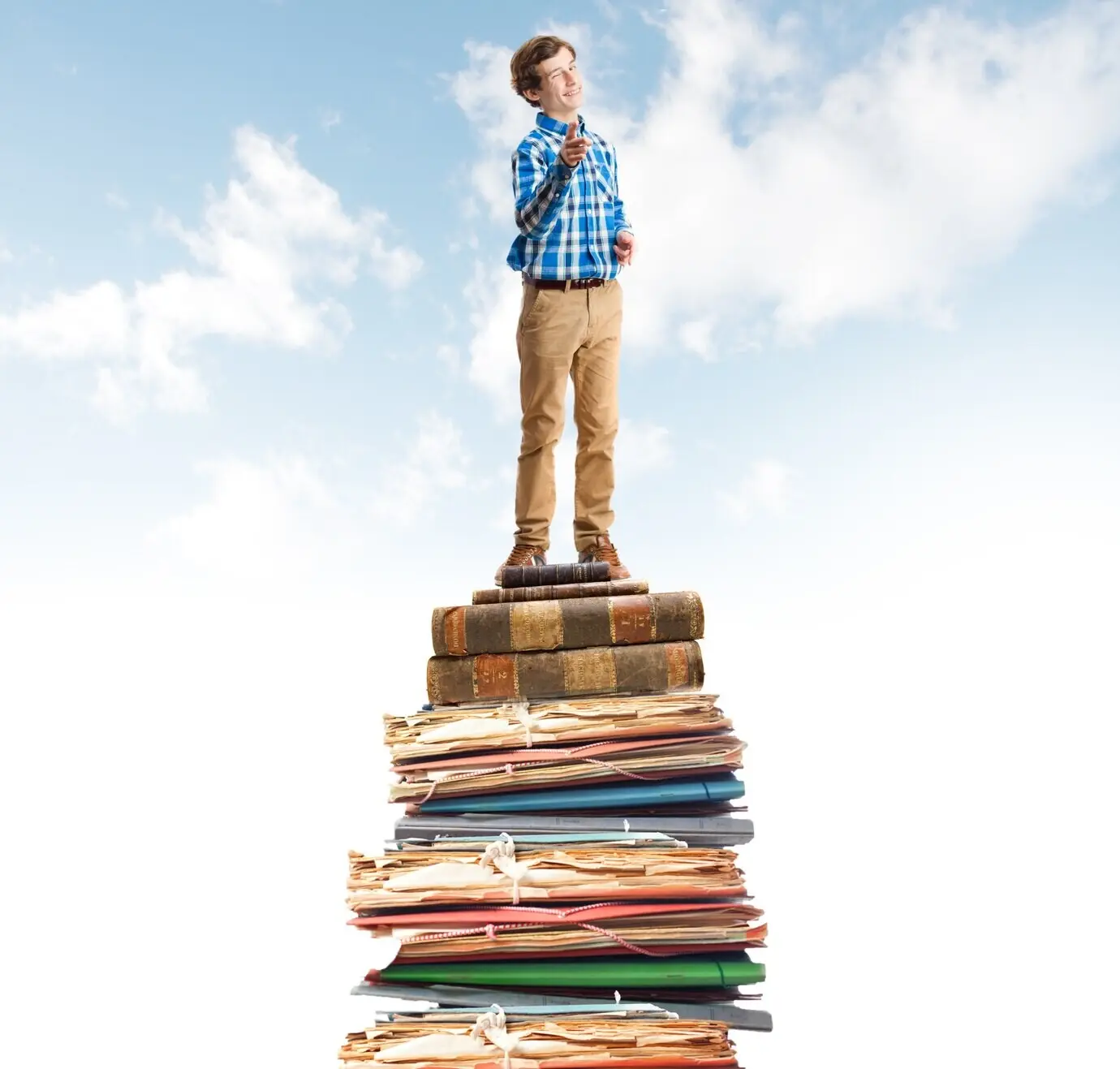 Junger Mann, der Student ist.